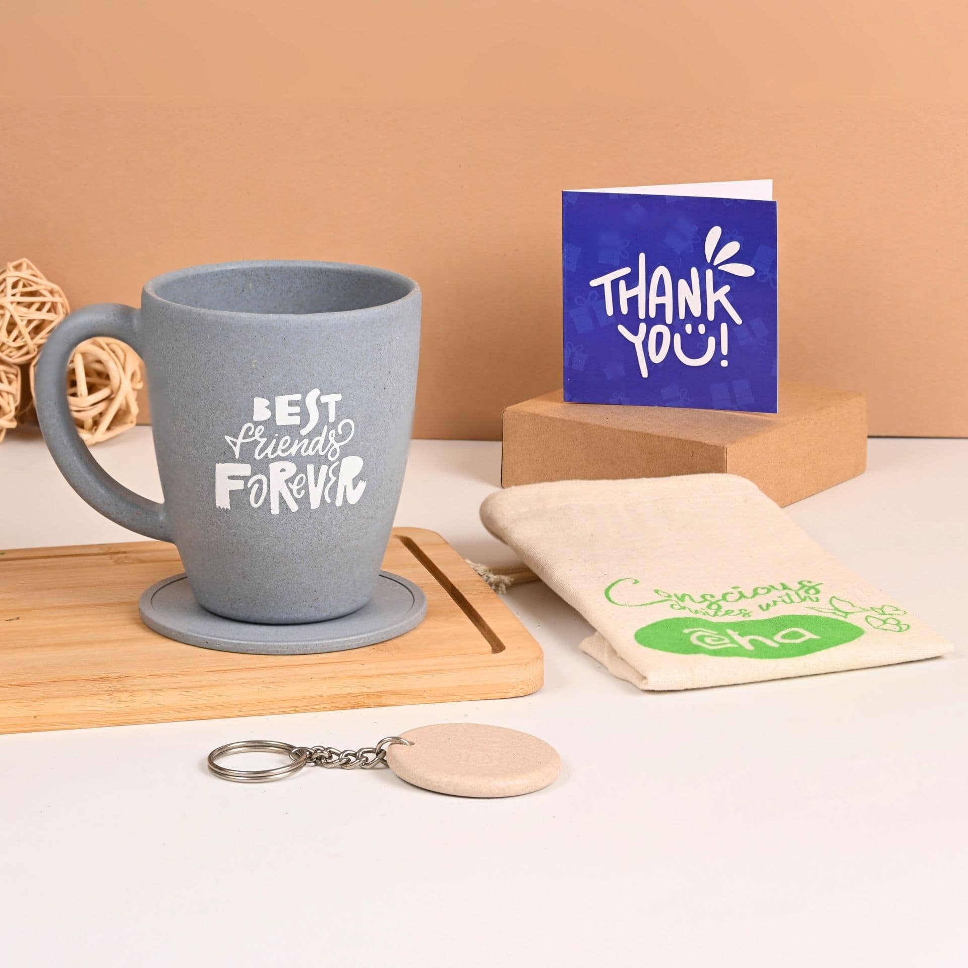 earth friendly best friends printed mug set of 1 300 ml best friend gifts birthday gift for friend coffee mug made with rice husk 2 - Thulira sustainable product