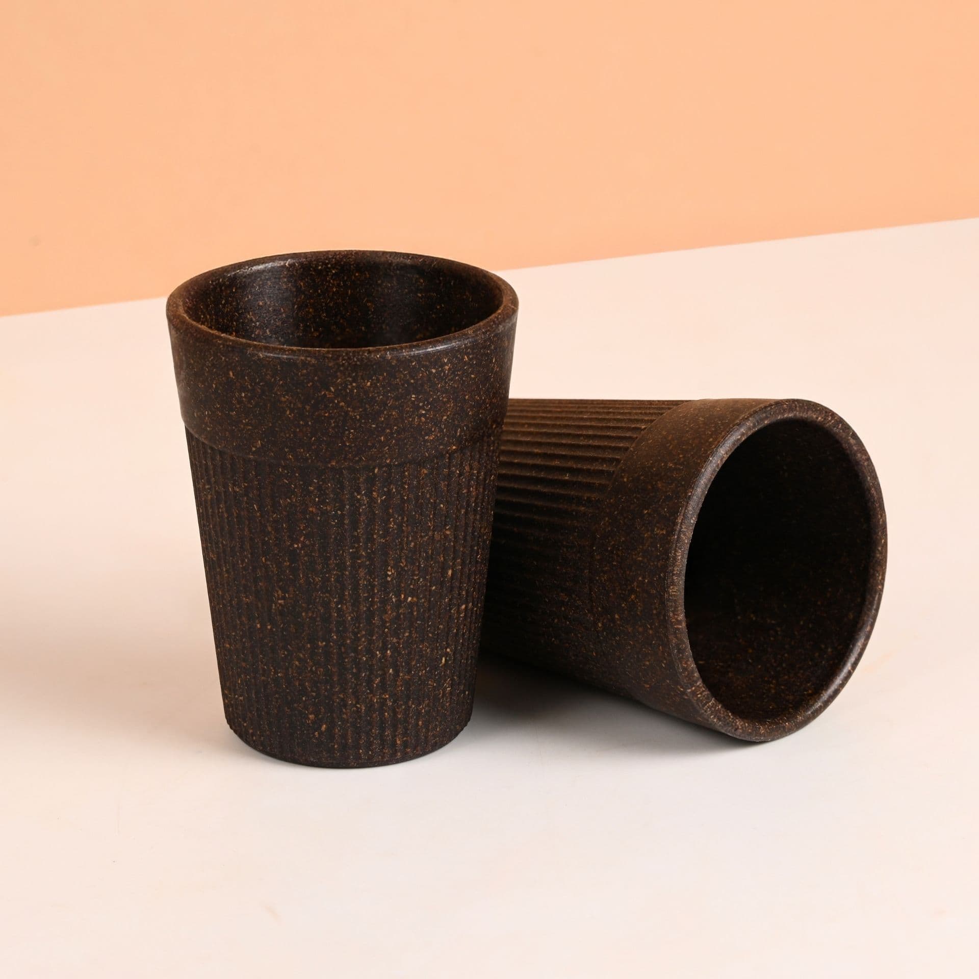 earth friendly statement chai cups set of 2 120 ml coffee cup made with rice husk bamboo fibers microwave safe tea set hot cold coffee mug milk tea cup set - Thulira sustainable product