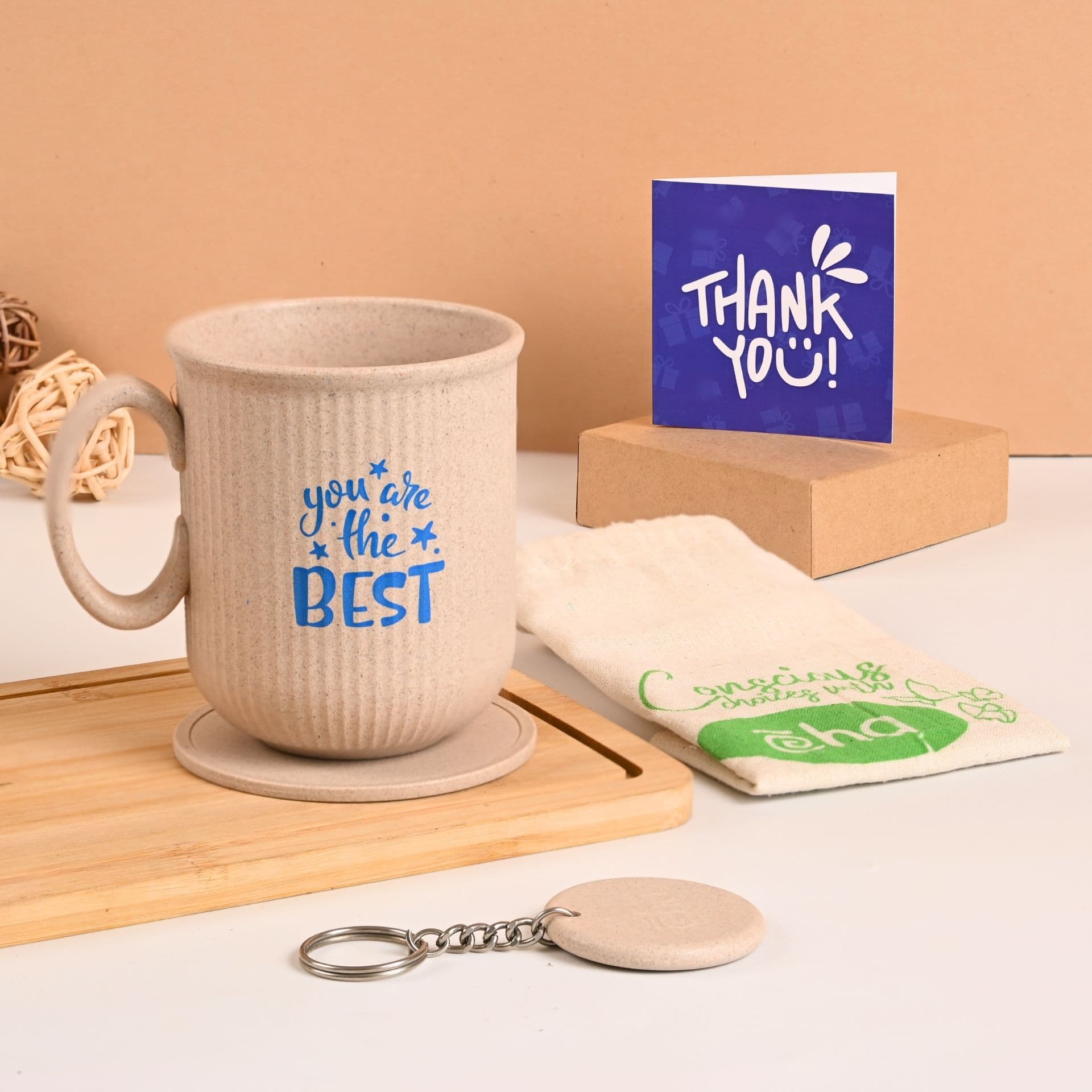earth friendly statement coffee mugs for anniversary gift set of 1 300 ml birthday gift for men mugs for coffee for wife made with rice husk - Thulira sustainable product