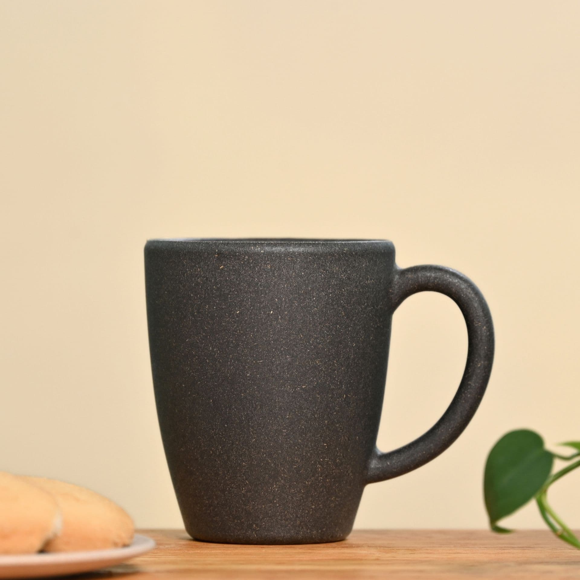 classic mug 300 ml unbreakable mugs made with rice husk bamboo fibers microwave safe mugs for hot cold servings charcoal - Thulira sustainable product