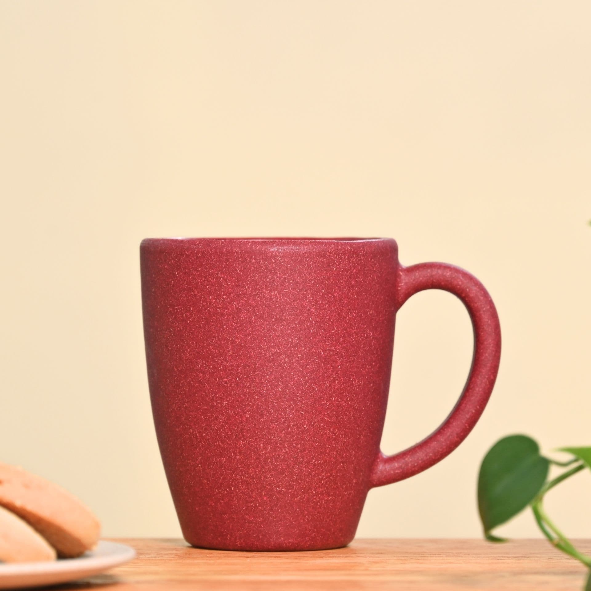 classic mug 300 ml unbreakable mugs made with rice husk bamboo fibers microwave safe mugs for hot cold servings coral - Thulira sustainable product