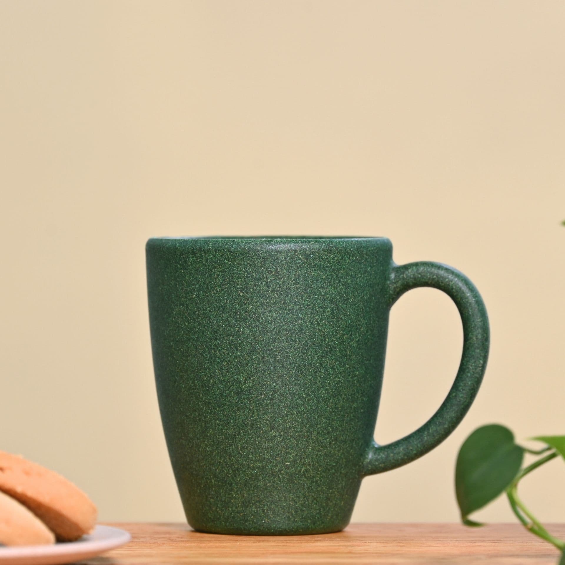 classic mug 300 ml unbreakable mugs made with rice husk bamboo fibers microwave safe mugs for hot cold servings fern - Thulira sustainable product