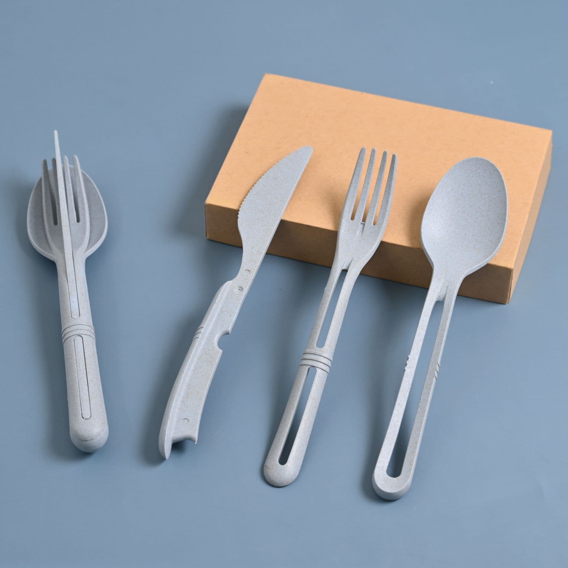 cutlery set for travel made from rice husk - Thulira sustainable product