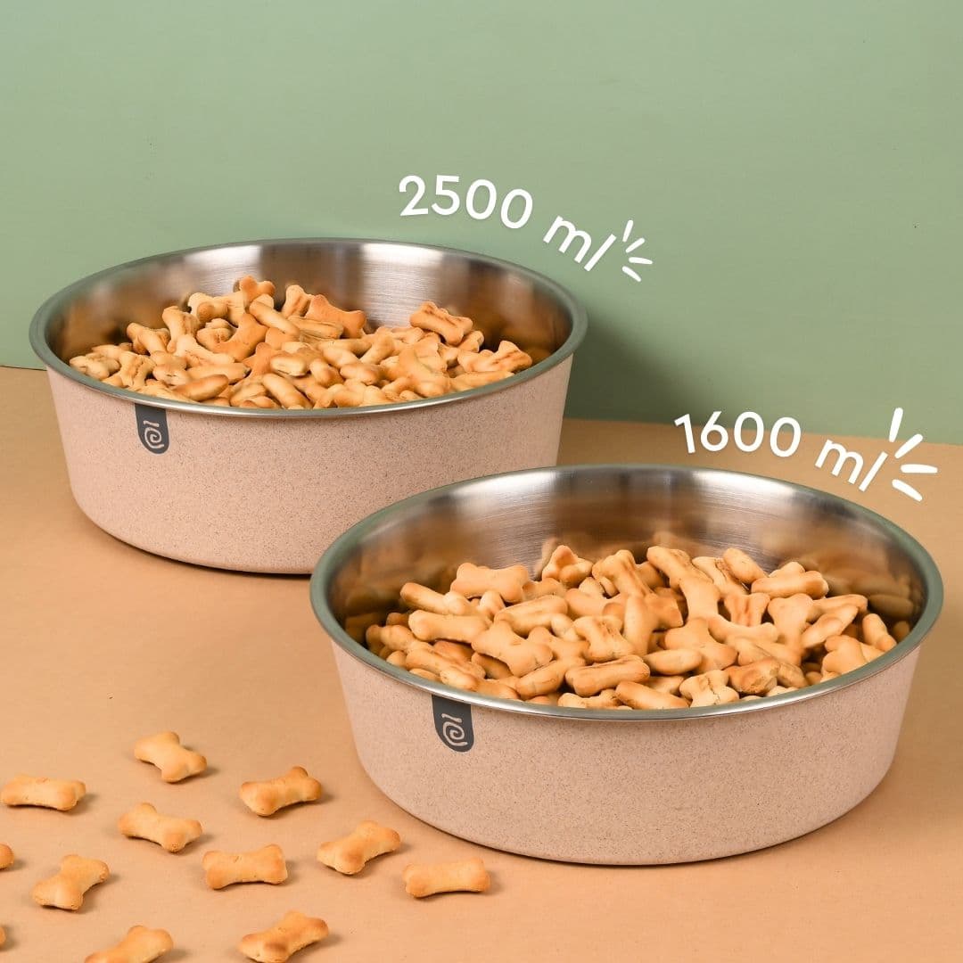 earth friendly bella pet bowls set of 2 steel bowl for dog - Thulira sustainable product
