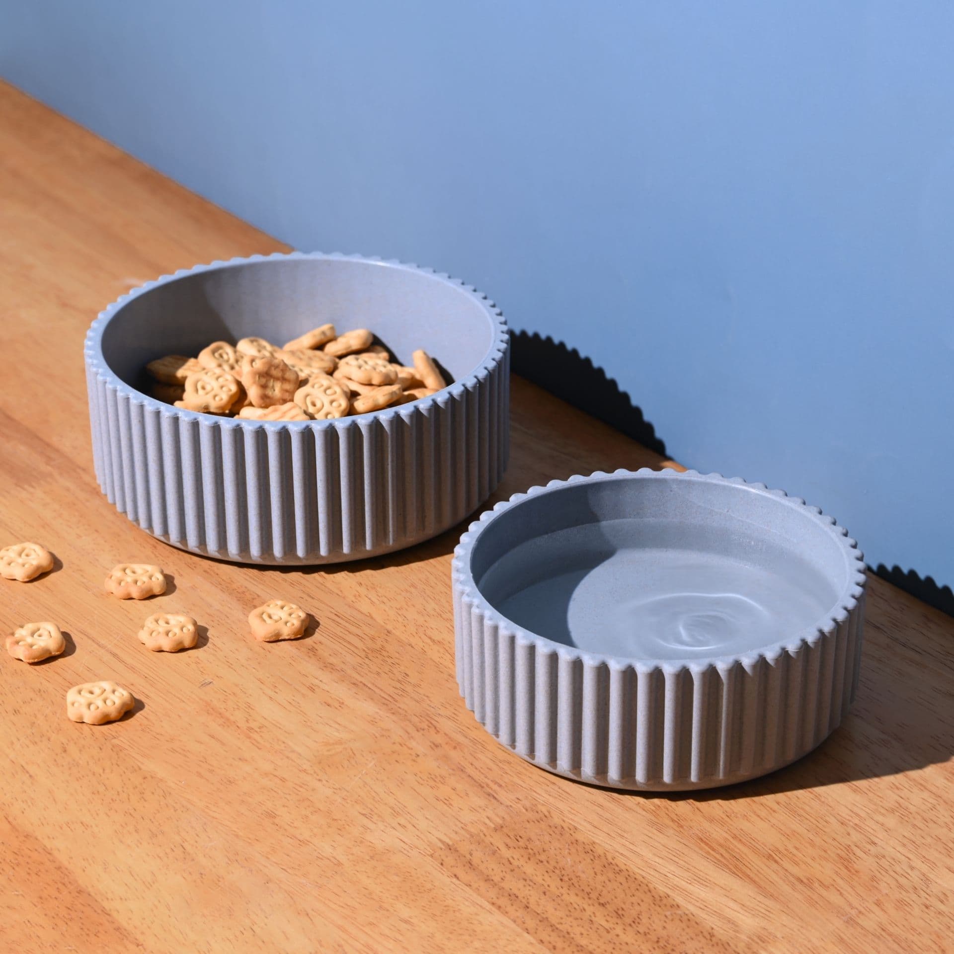 earth friendly dog food bowl set of 2 anti skid pet bowl - Thulira sustainable product