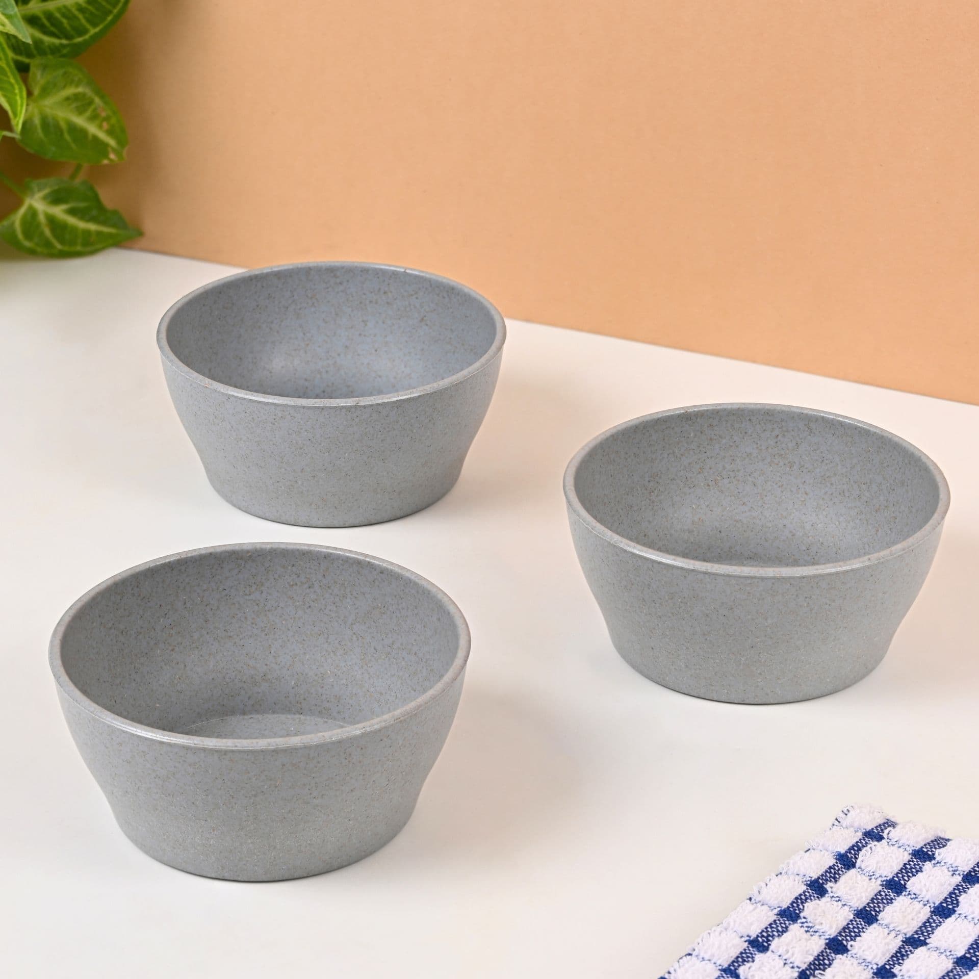 earth friendly elara curry bowls set of 3 300 ml microwave safe bowl set reheat snack bowl made with rice husk biocomposite for hot cold serving - Thulira sustainable product