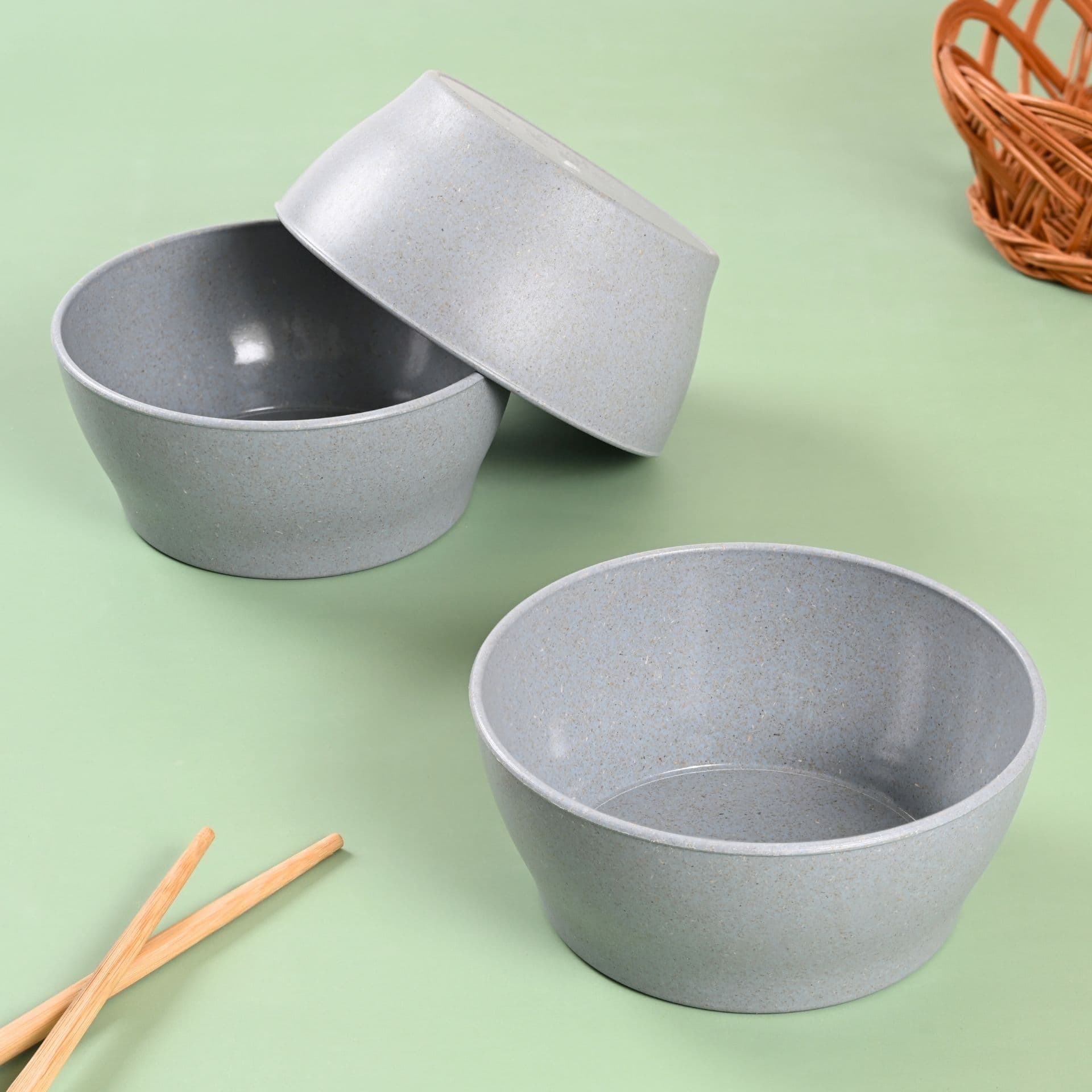 earth friendly elara curry bowls set of 3 600 ml microwave safe bowl set reheat snack bowl made with rice husk biocomposite for hot cold serving - Thulira sustainable product