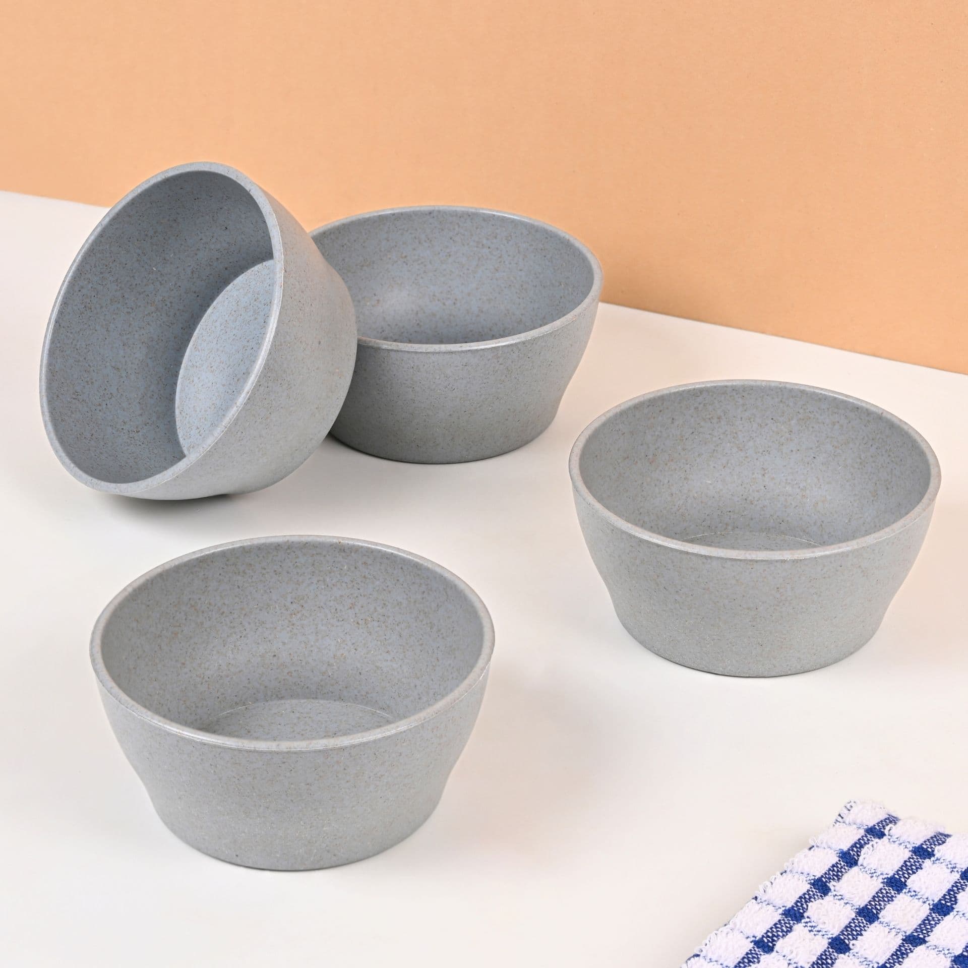 earth friendly elara curry bowls set of 4 275 ml microwave safe bowl set reheat snack bowl made with rice husk biocomposite for hot cold serving - Thulira sustainable product