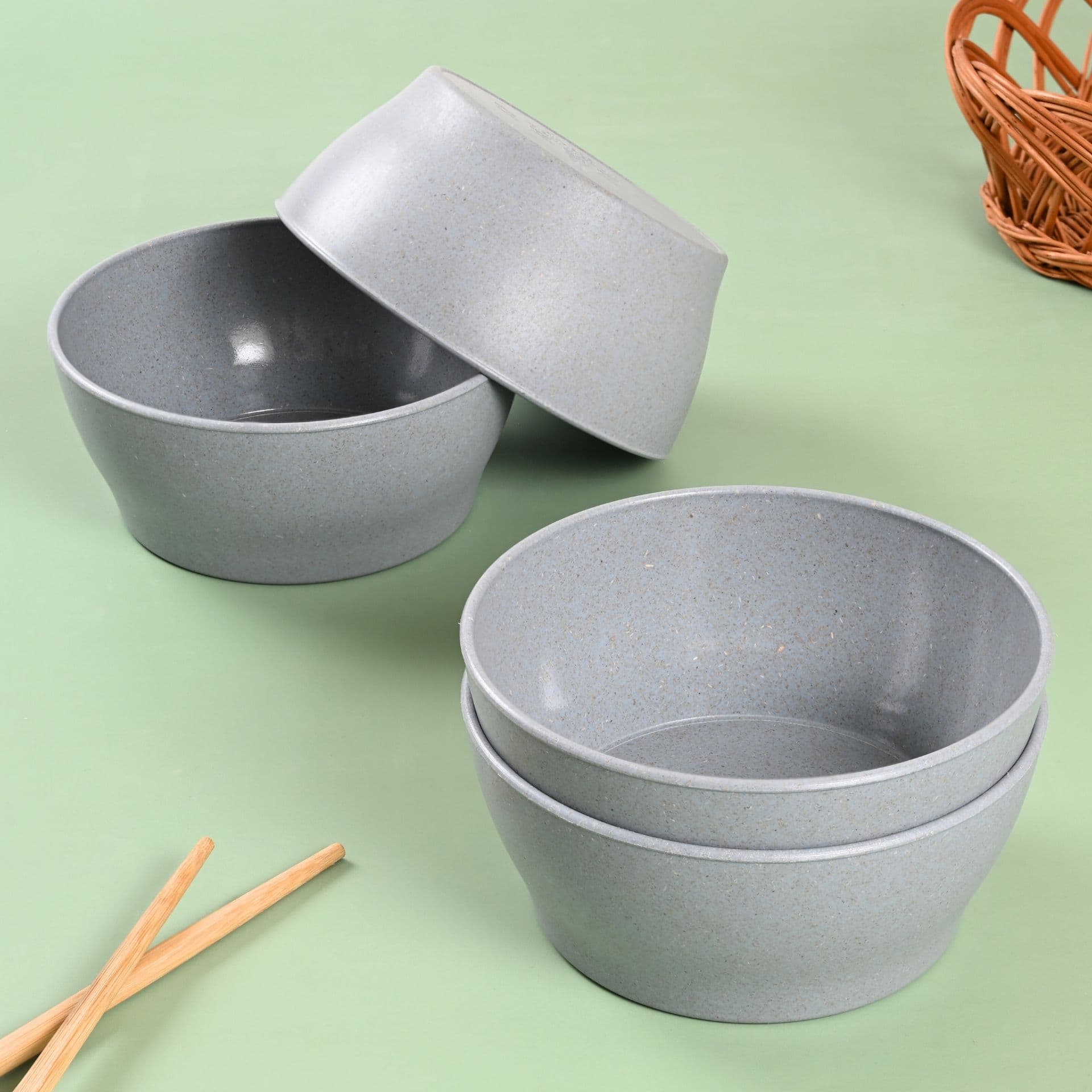 earth friendly elara curry bowls set of 4 600 ml microwave safe bowl set reheat snack bowl made with rice husk biocomposite for hot cold serving bowl - Thulira sustainable product