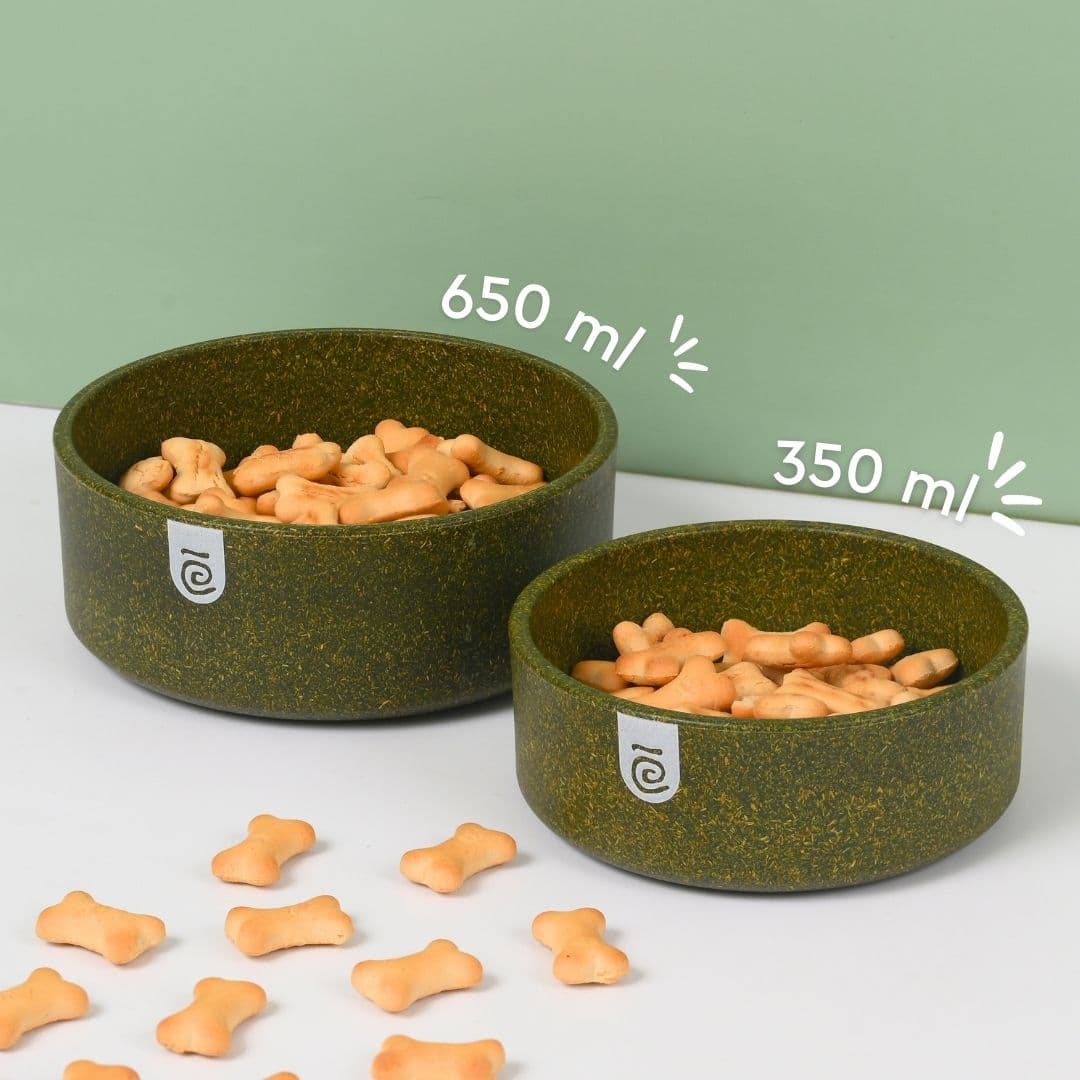 earth friendly greenpaws pet bowl set of 2 350 ml 650 ml bowls made with bamboo fibers rice husk for hot cold servings - Thulira sustainable product