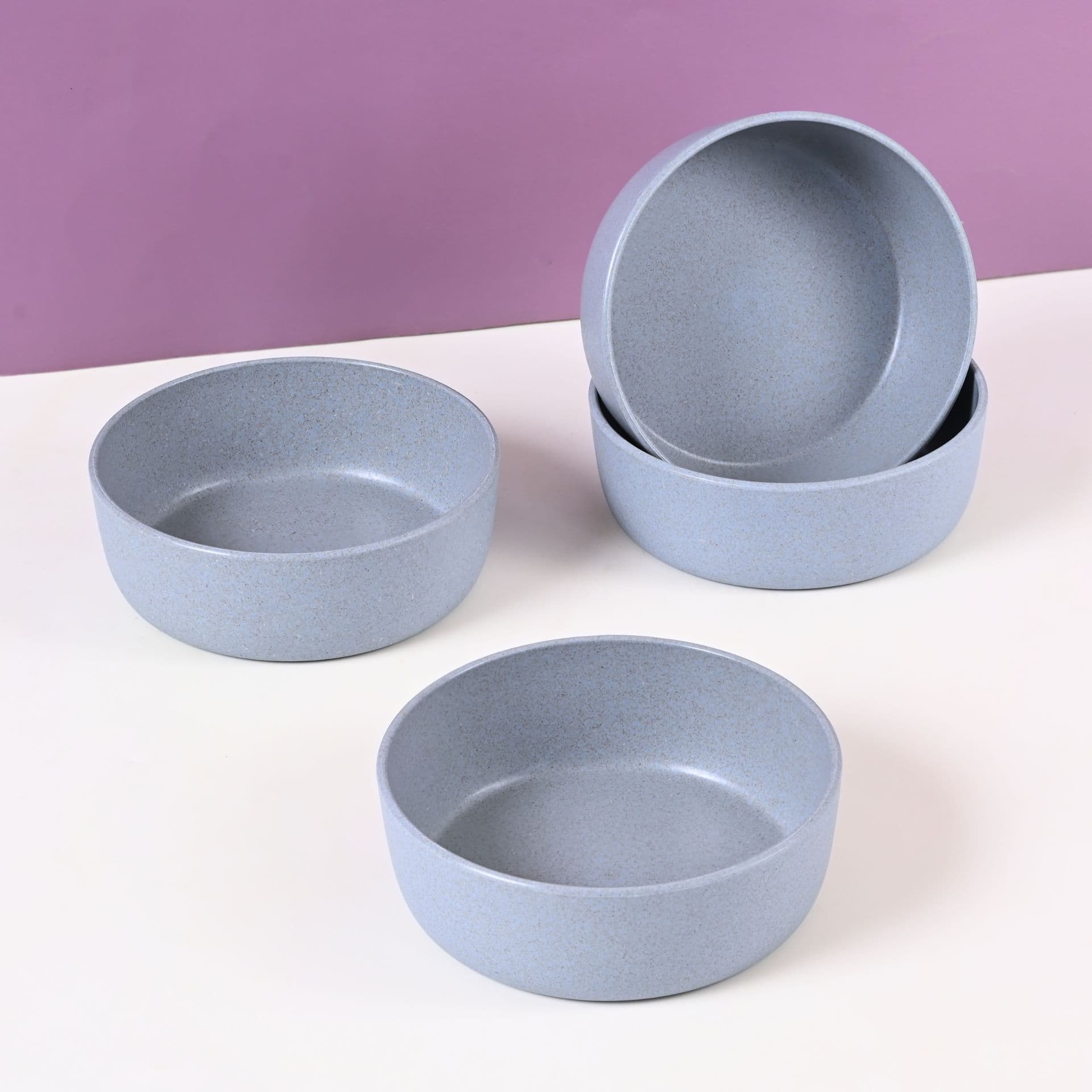 earth friendly verde bowls for snacks set of 4 300 ml microwave safe bowl set reheat bowl made with rice husk biocomposite for hot cold serving - Thulira sustainable product