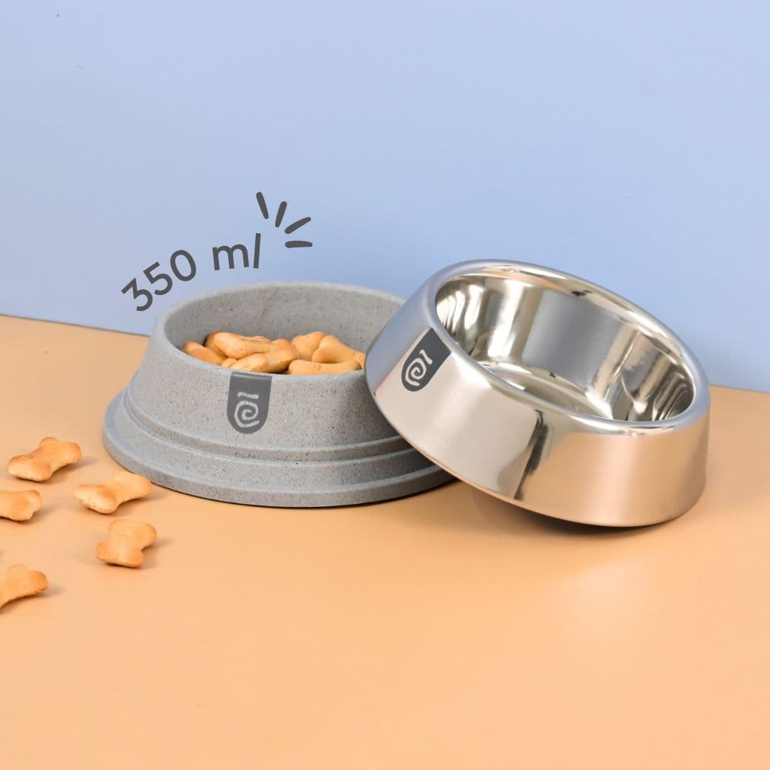 eha earth friendly multipurpose pet bowls for dogs steel dog bowl 350 ml pet bowl made with rice husk bamboo fibers dog food bowl - Thulira sustainable product
