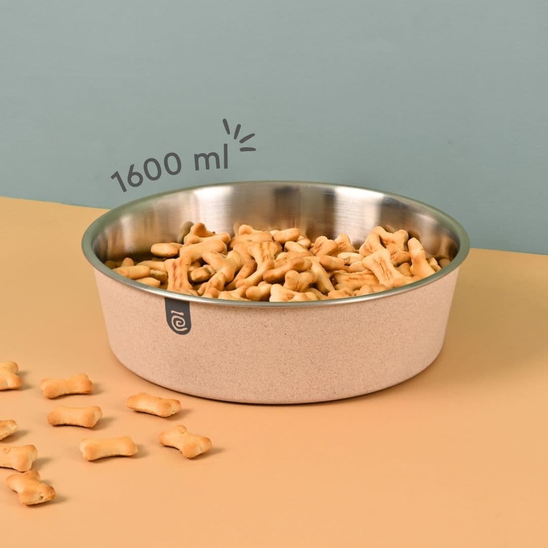 eha earth friendly pet bowls for dogs 1600 ml steel bowl for dog pet bowl made with rice husk dog bowl large size - Thulira sustainable product