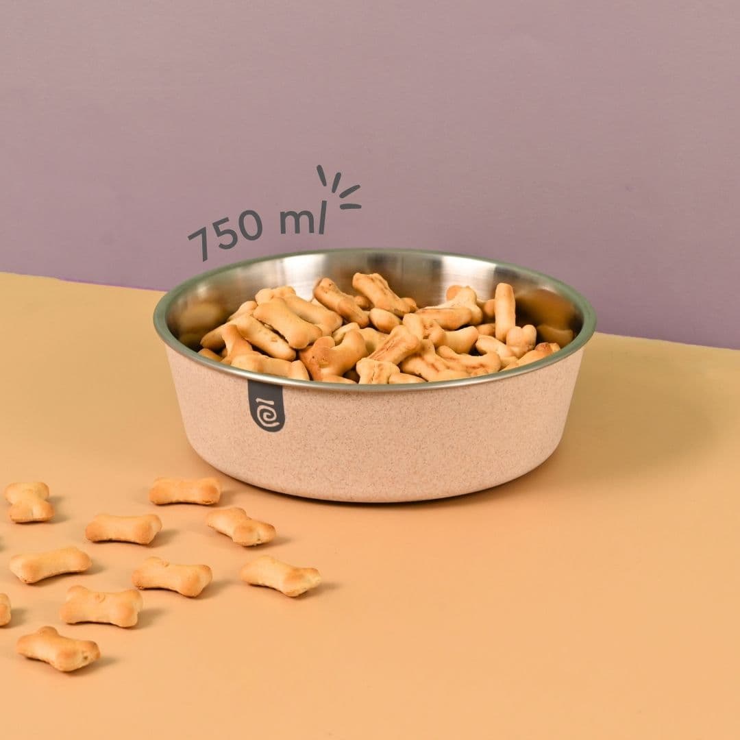 eha earth friendly pet bowls for dogs 750 ml steel bowl for dog pet bowl made with rice husk dog food bowl - Thulira sustainable product