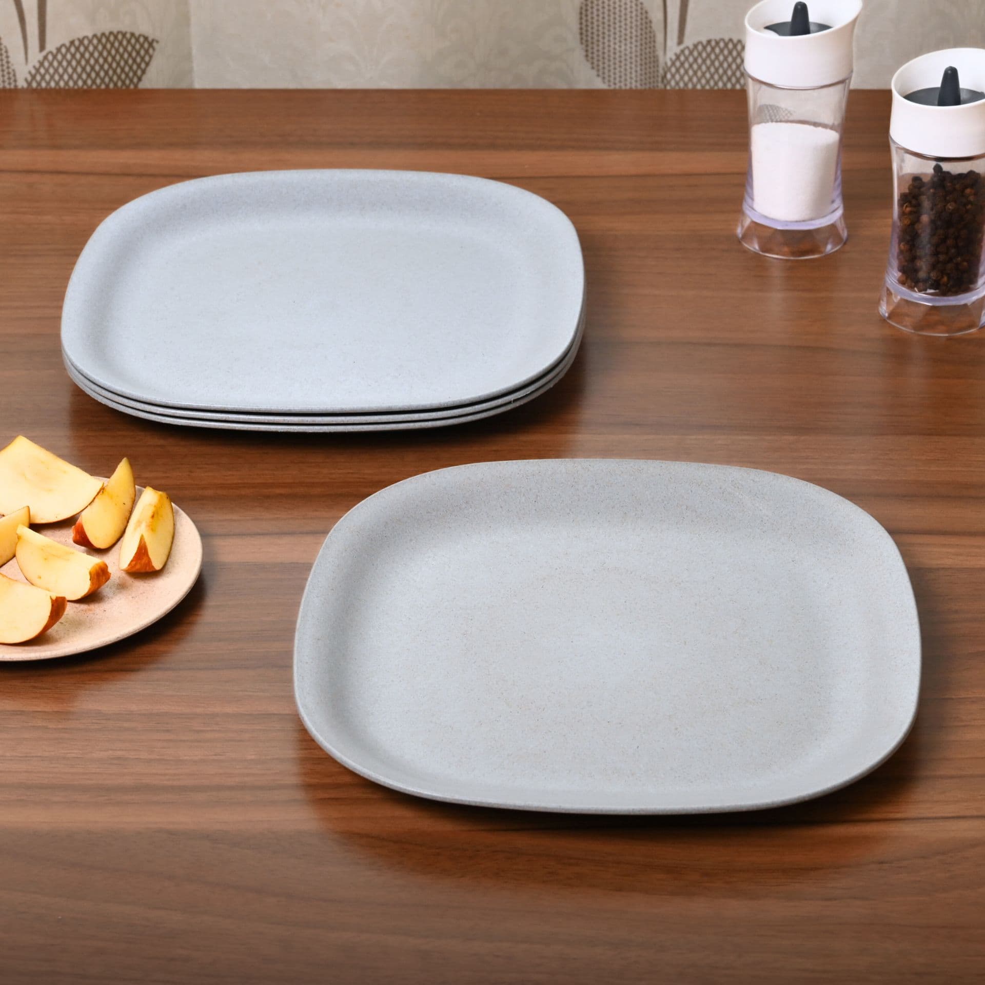 eha set of 4 earth friendly dinner plates 11 inch unbreakable plates made with bamboo fibers rice husk fiber microwave safe full dinner plates for hot servings - Thulira sustainable product