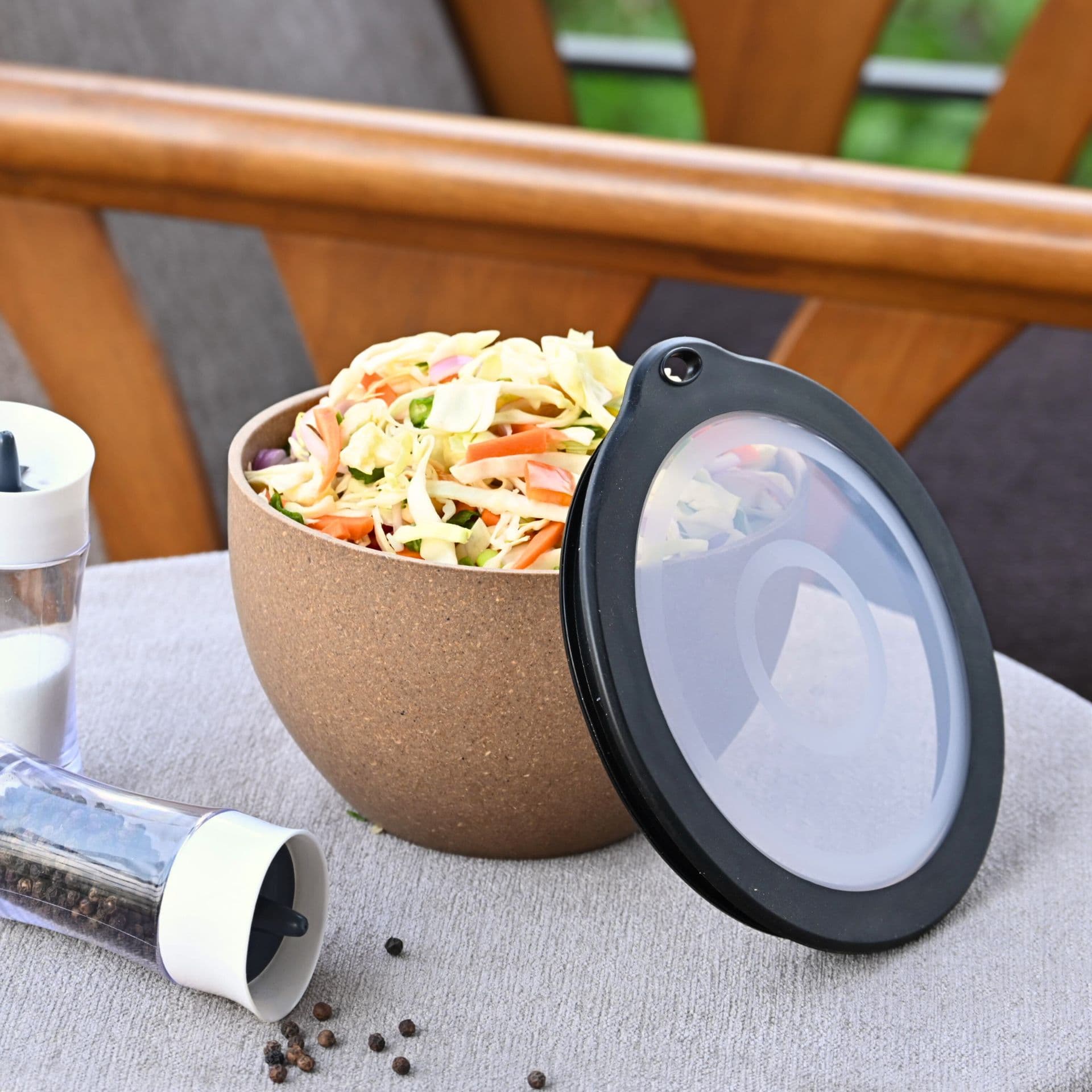 storage bowl with lids 1600 ml set of 1 earth friendly unbreakable bowls made with bamboo fibers rice husk fiber serving storage mixing bowl for kitchen - Thulira sustainable product