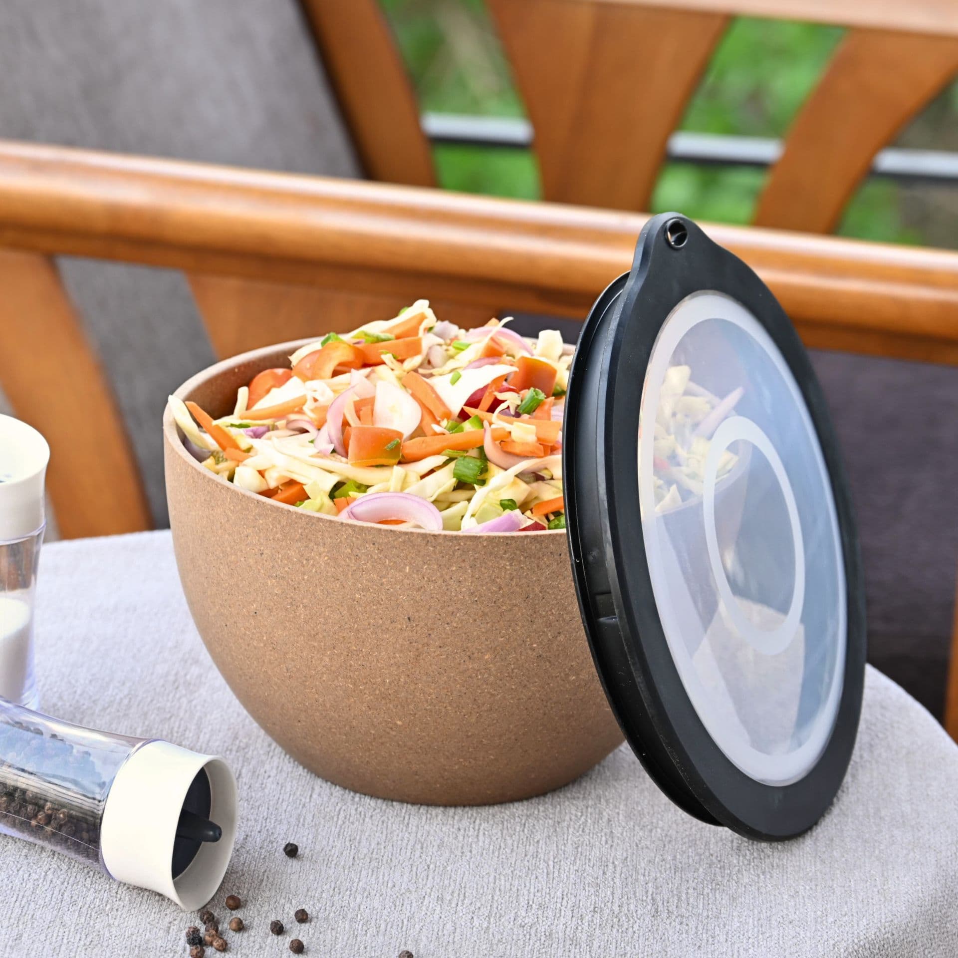 storage bowl with lids 2900 ml set of 1 earth friendly unbreakable bowls made with bamboo fibers rice husk fiber microwave safe bowl serving storage mixing bowl for kitchen - Thulira sustainable product