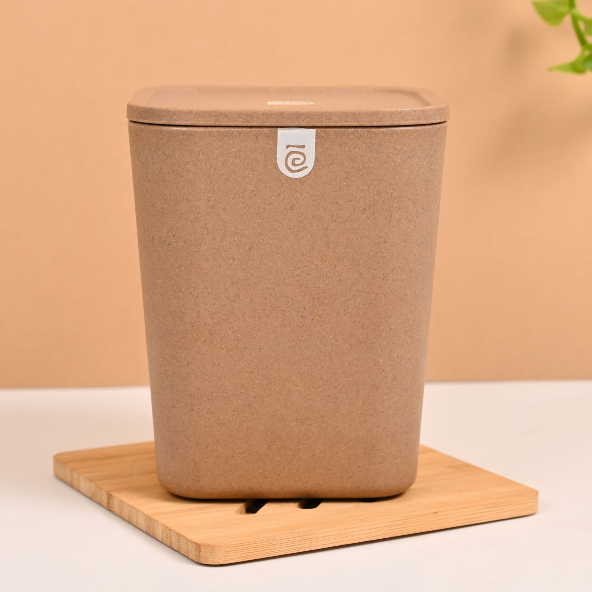 airtight square canister made from rice husk - Thulira sustainable product